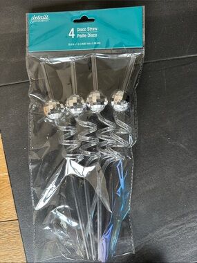 14 brand new packages of disco ball straws (4 in each package)